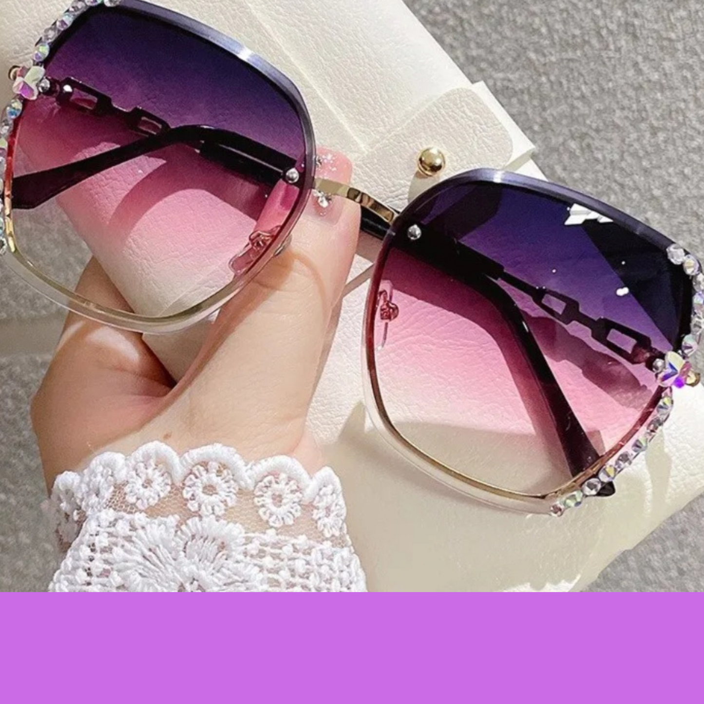 Diva Rhinestone Embellished Sunglasses