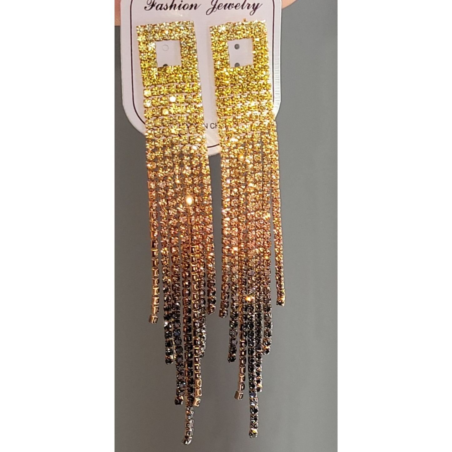 Colorful Rhinestone Fashion Dangle Earrings