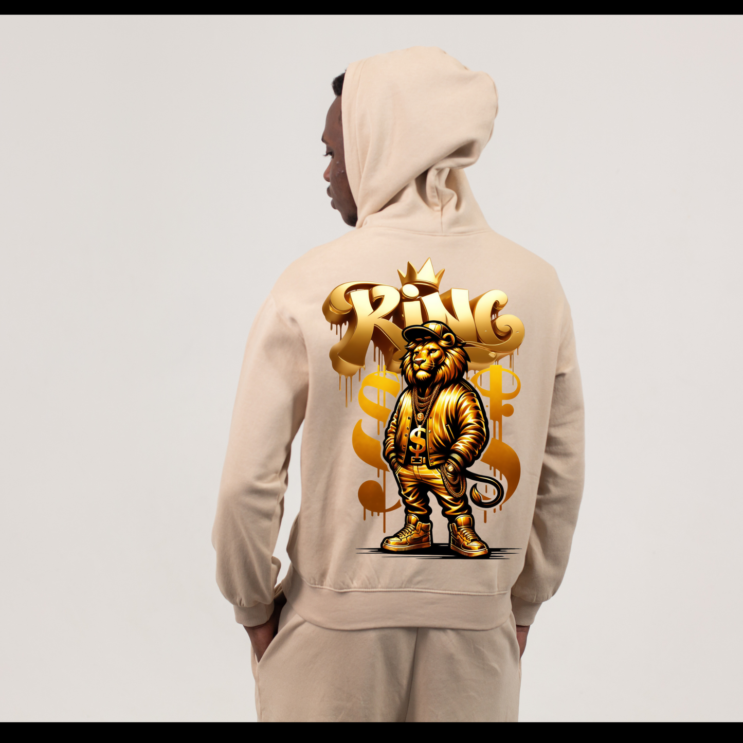 King Hoodie-Gold Back Design