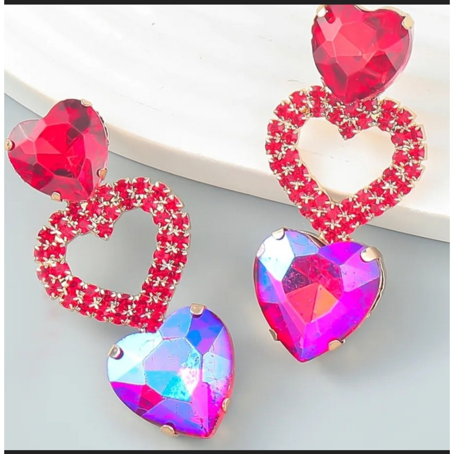 Heart Shaped Dangle Earrings