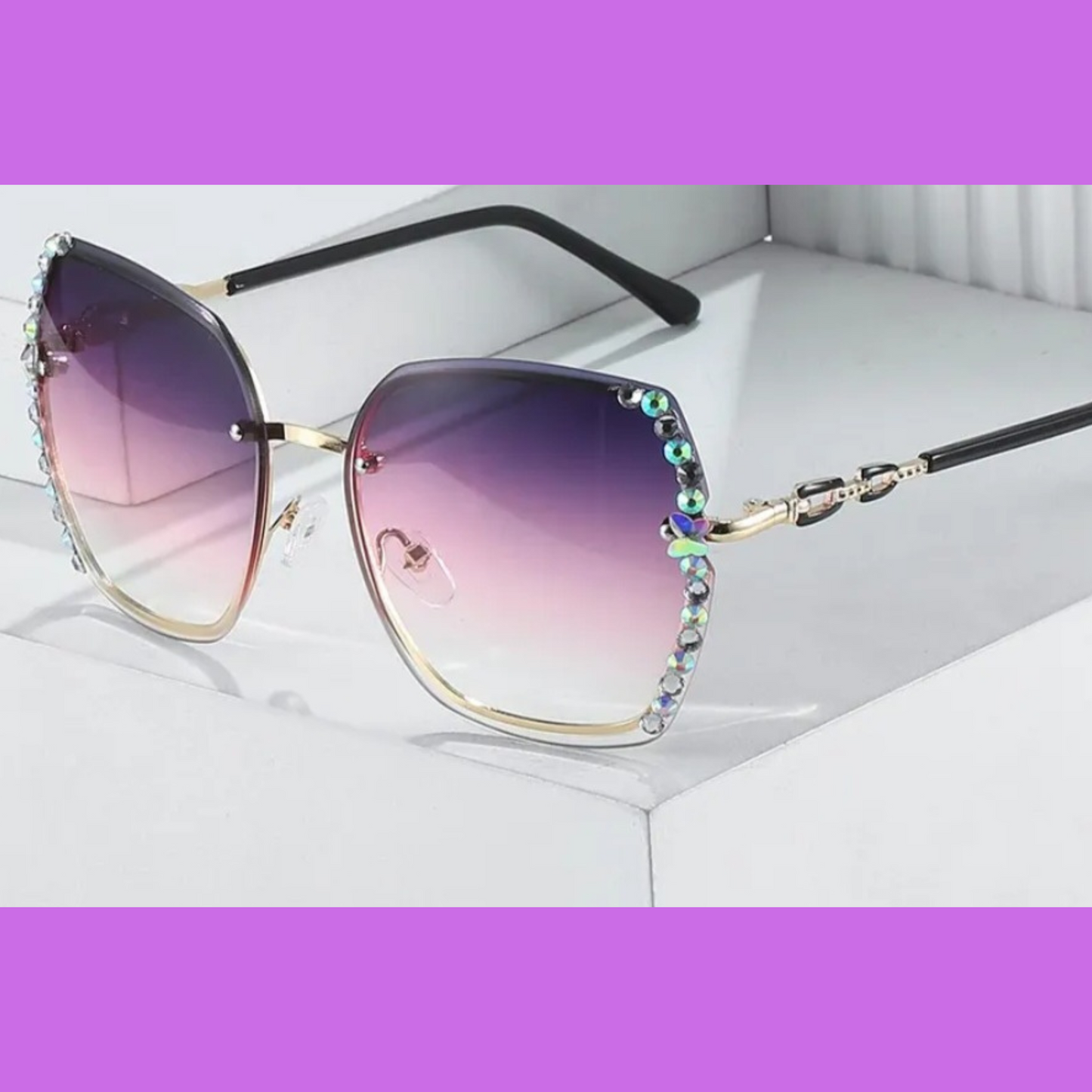 Diva Rhinestone Embellished Sunglasses