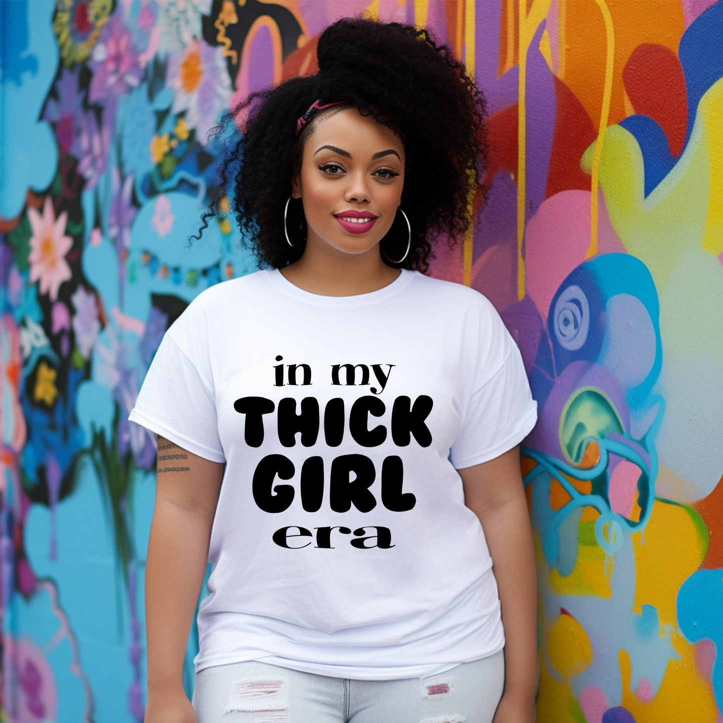 In My Thick Girl Era Short Sleeve T-Shirt (Black or White print)