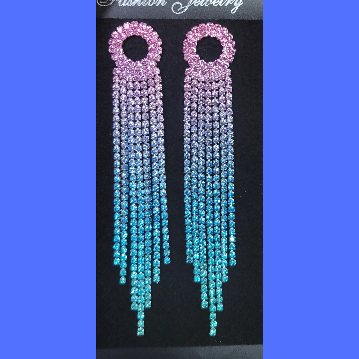 Colorful Rhinestone Fashion Dangle Earrings